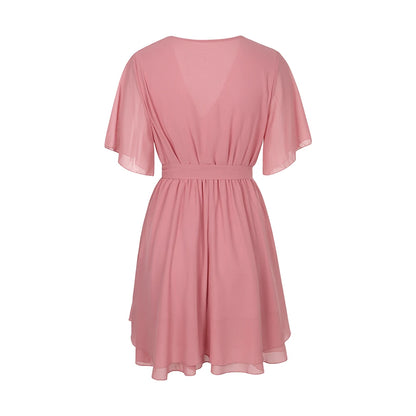 Elegant White Chiffon A-Line Dress