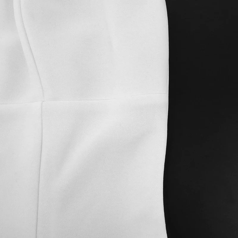 Elegant Strapless A-Line Mini Dress - White