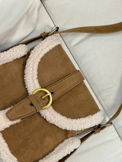 Fur-tastic Suede Saddle Bag