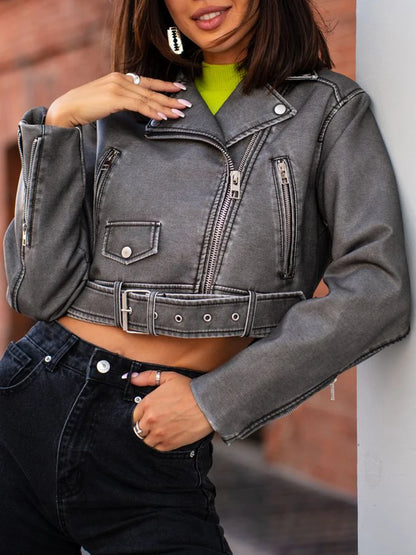 Urban Chic Belted Biker Jacket