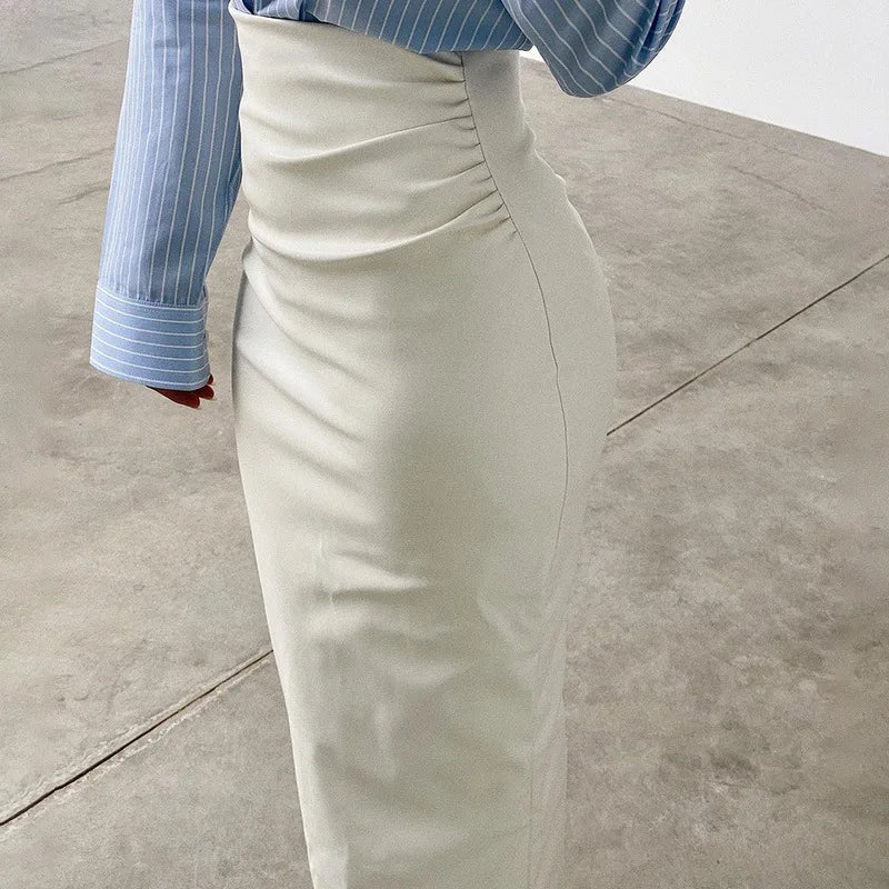 High Waist Leather Skirt