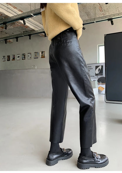 Leather Street Style Pants