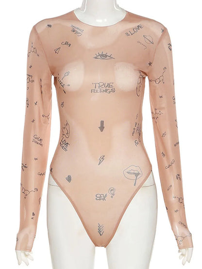 Tight-Fitting Long-Sleeve Bodysuit