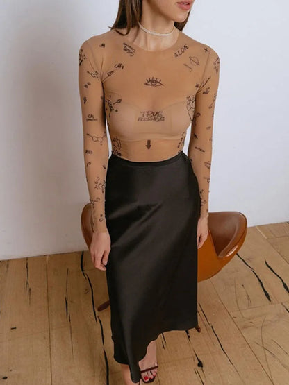 Tight-Fitting Long-Sleeve Bodysuit