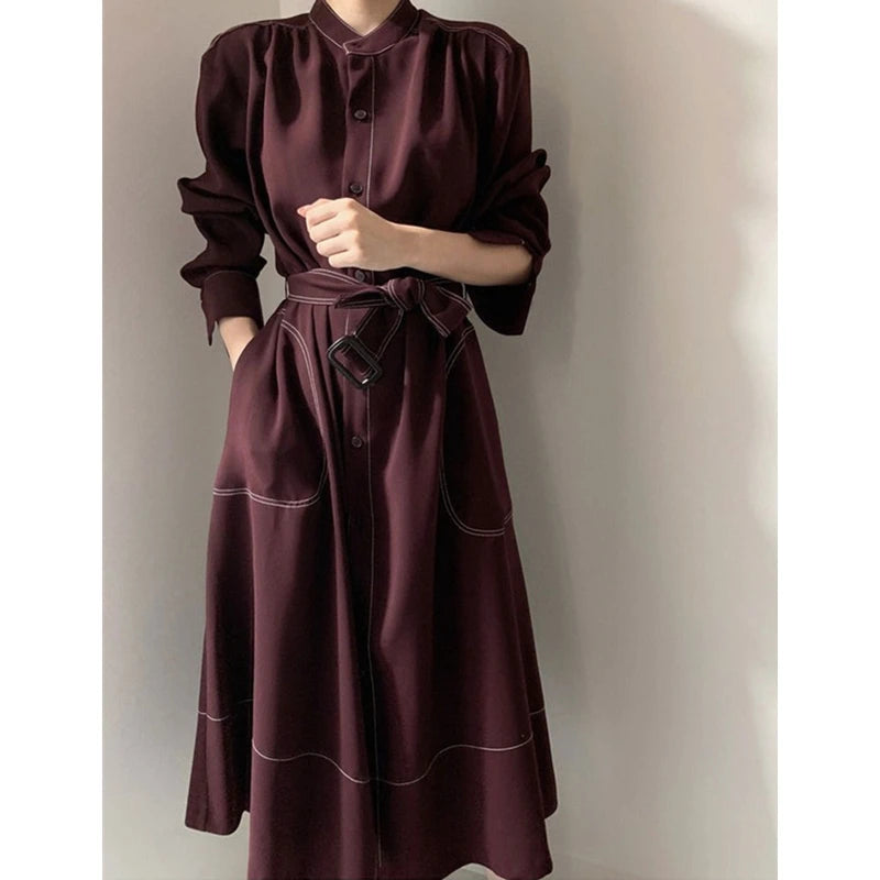 Single-Breasted Shirt Dress