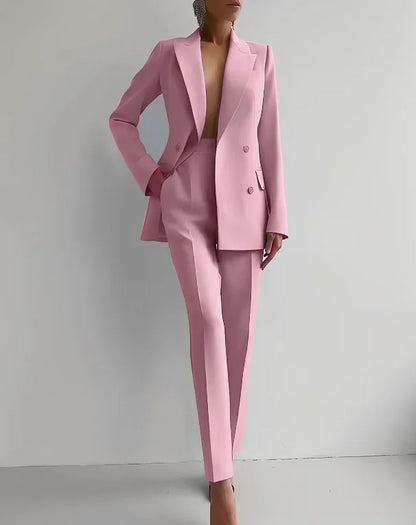 Modern Professional Blazer and Ankle-Length Pants Set