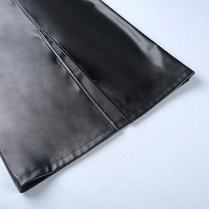 High Waist Leather Skirt