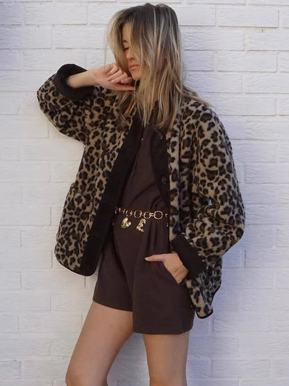 Wild Elegance Retro Leopard Jacket