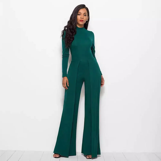 Stylish  Wide Leg Jumpsuit - Dark Green