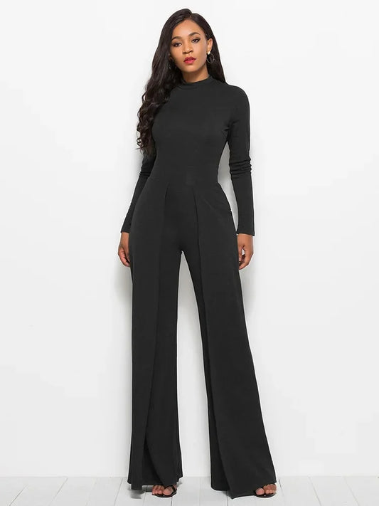 Stylish  Wide Leg Jumpsuit - Black