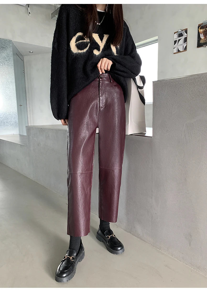 Leather Street Style Pants