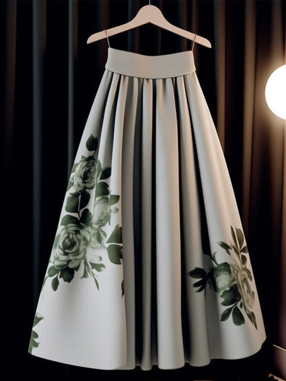 Floral Elegance Pleated Skirt