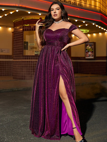 Gorgeous Evening Gown Maxi Dress - Purple