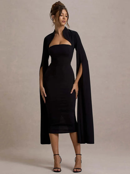 Sleeve Bodycon Midi Dress