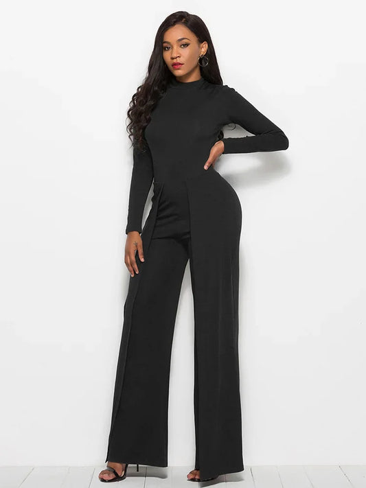 Stylish  Wide Leg Jumpsuit - Black