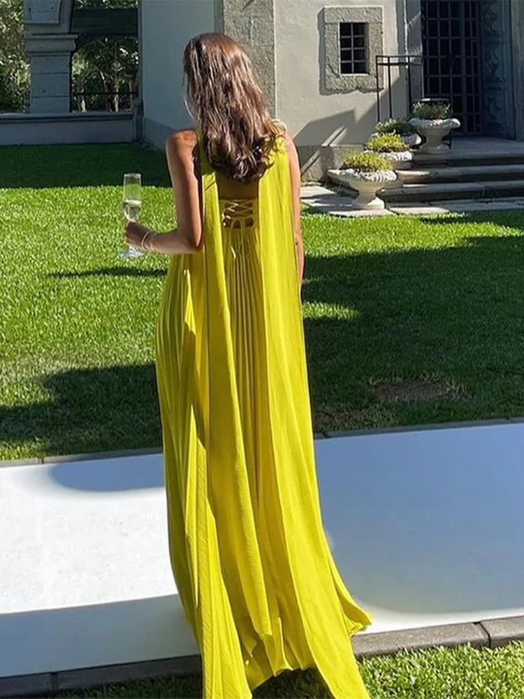 Strapless Ribbon Maxi Dress