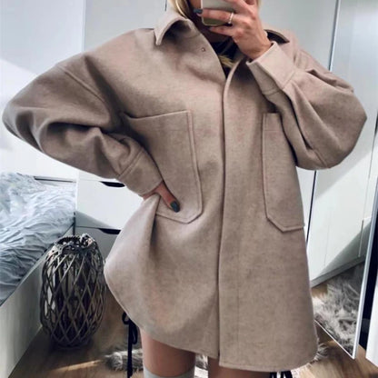 Long Sleeve Wool Coat