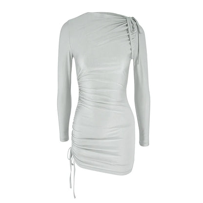 Long Sleeve Ruched Mini Dress
