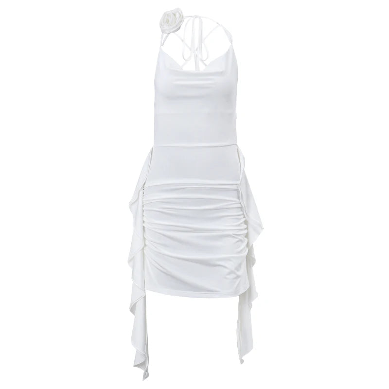Mery Backless Ruffle Mini Dress
