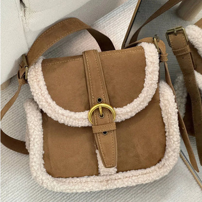 Fur-tastic Suede Saddle Bag