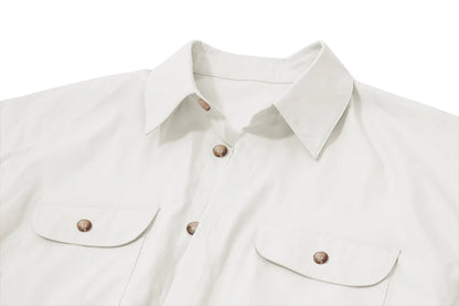 Retro Turn-Down Collar Mini Dress