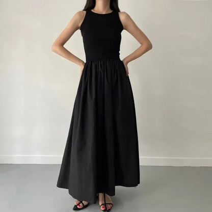 Elegant Sleeveless Black Maxi Dress