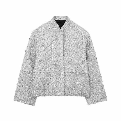 Luxe Shimmer Bomber Jacket