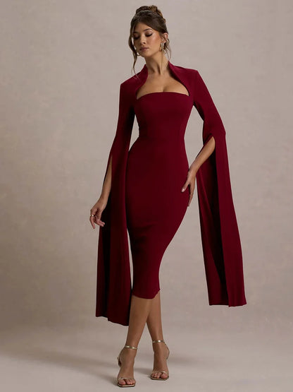 Sleeve Bodycon Midi Dress