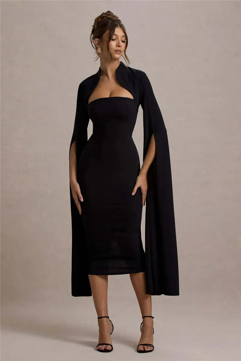 Sleeve Bodycon Midi Dress