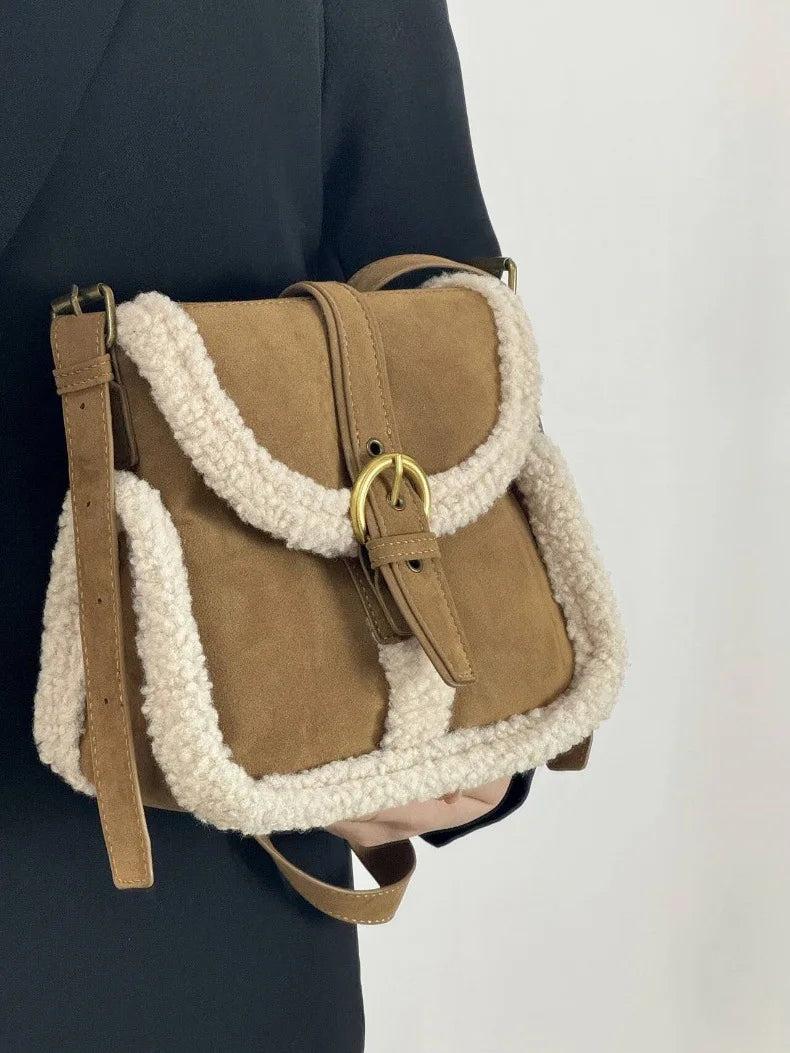 Fur-tastic Suede Saddle Bag