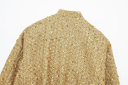 Luxe Shimmer Bomber Jacket