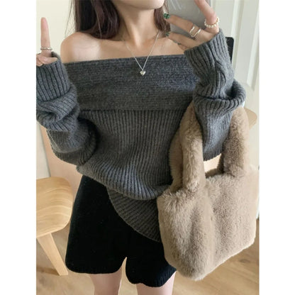 Elysian Whisper Off-Shoulder Sweater