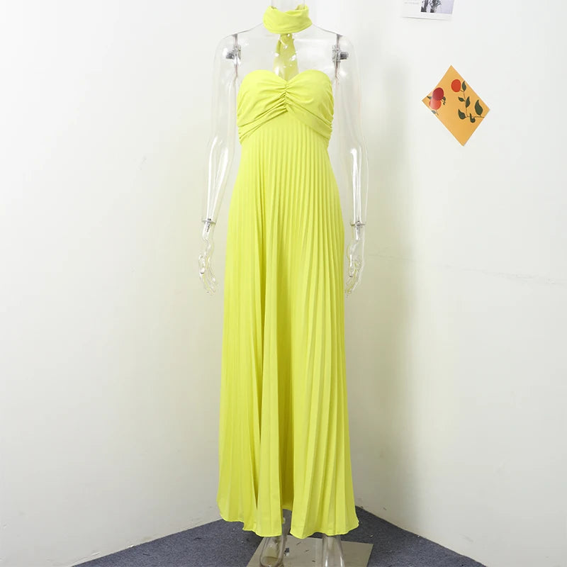 Strapless Ribbon Maxi Dress