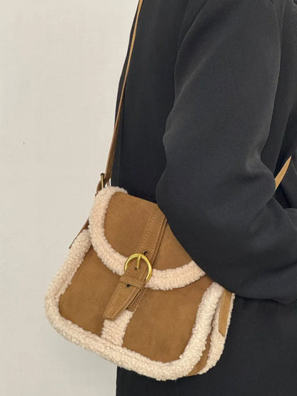 Fur-tastic Suede Saddle Bag