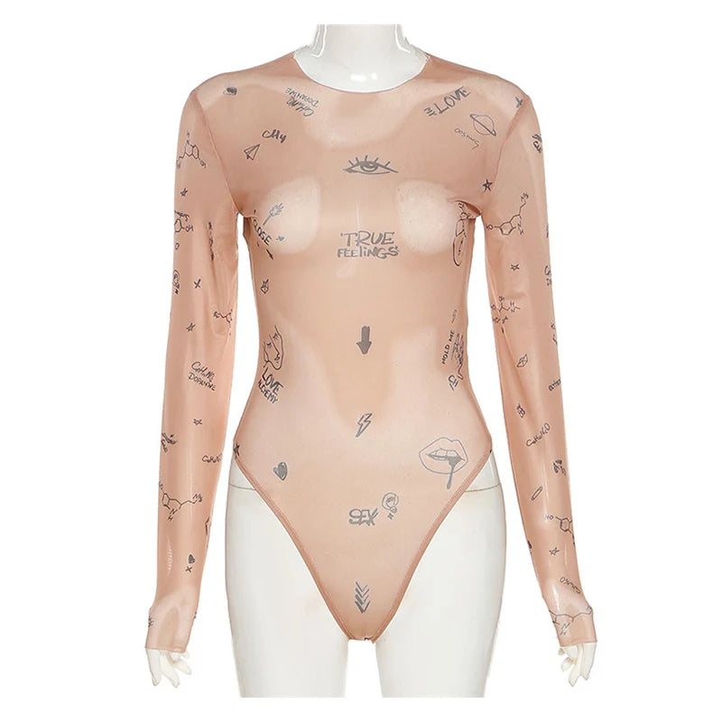 Tight-Fitting Long-Sleeve Bodysuit