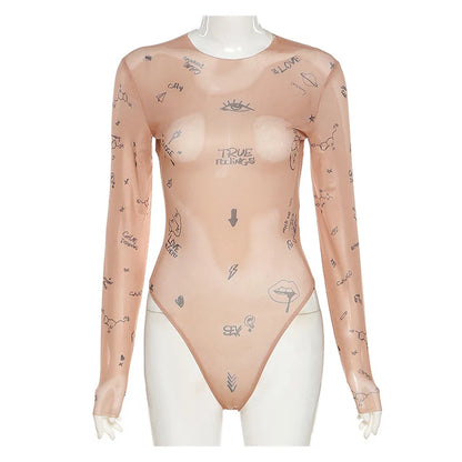 Tight-Fitting Long-Sleeve Bodysuit