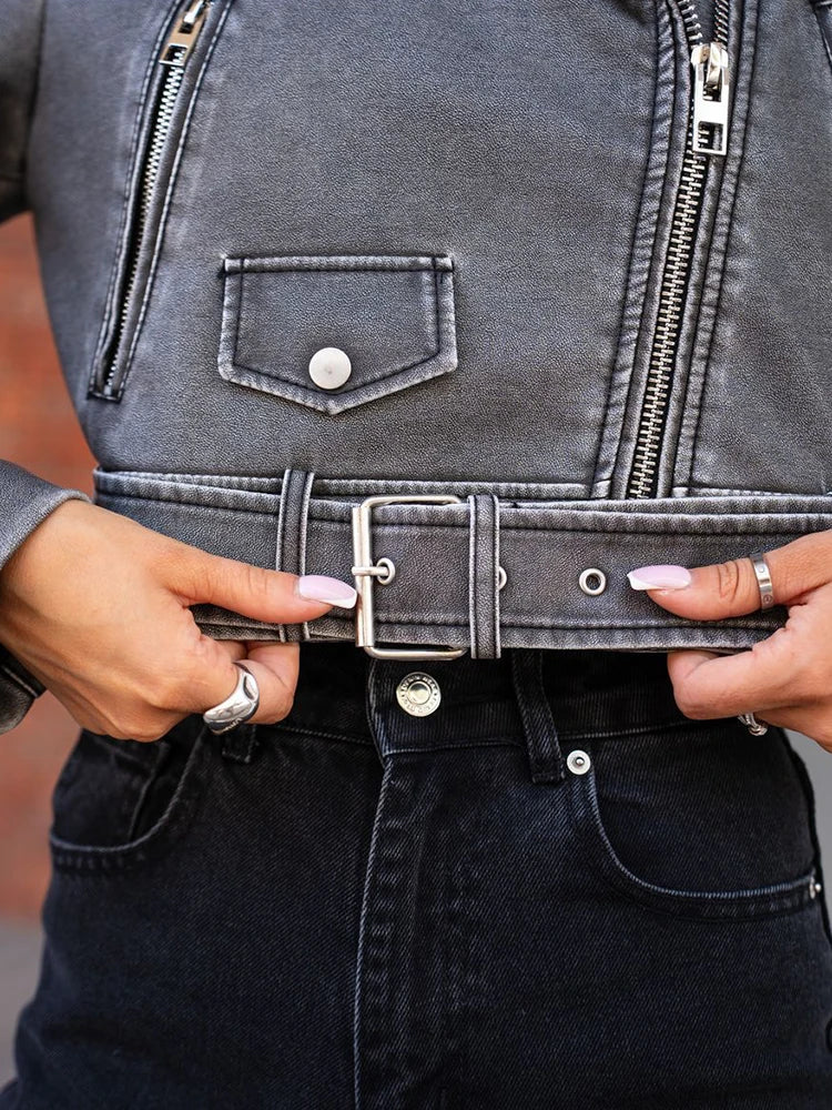 Urban Chic Belted Biker Jacket