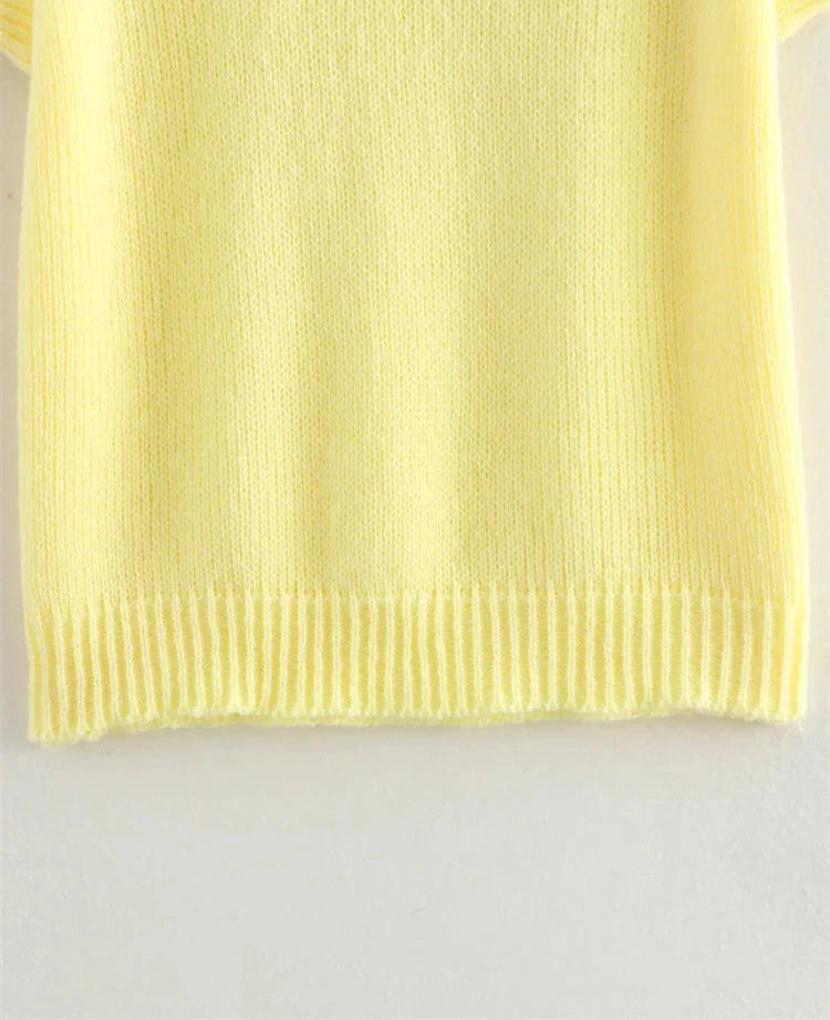 Golden Glow Knitting Top