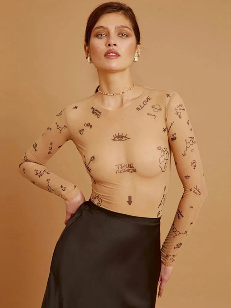 Tight-Fitting Long-Sleeve Bodysuit