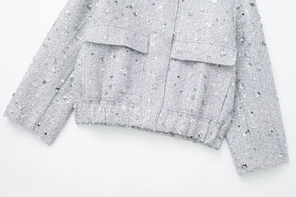 Luxe Shimmer Bomber Jacket