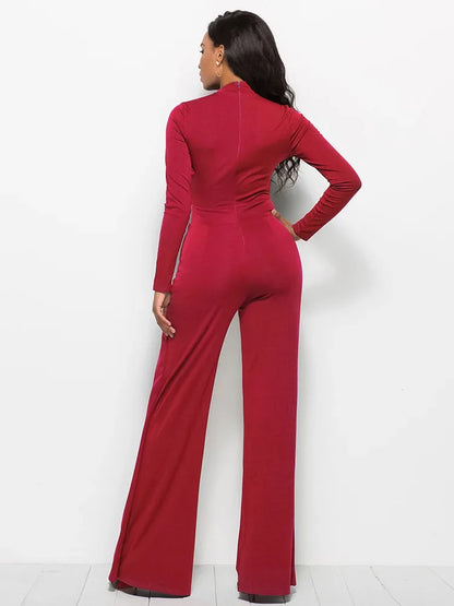 Stylish  Wide Leg Jumpsuit - Red