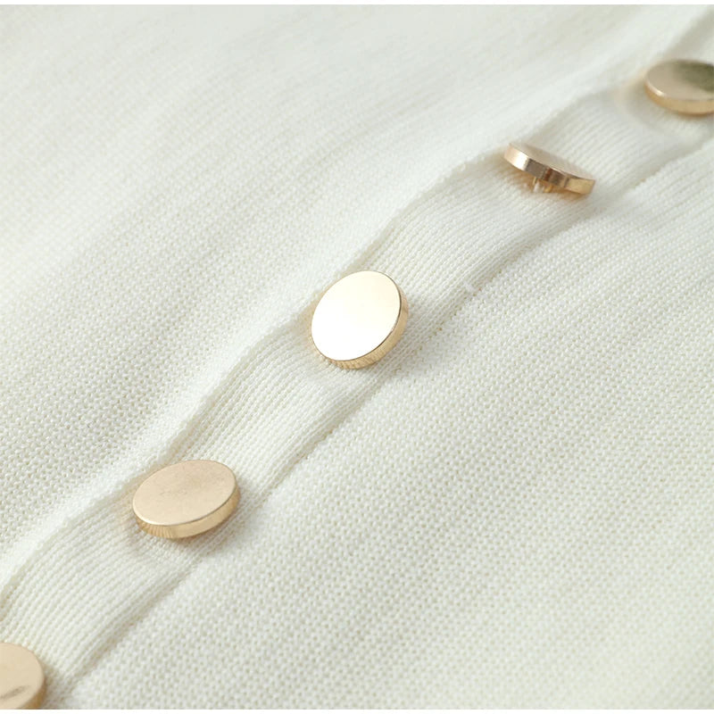 Knitted Button-Up Bodycon Maxi Dress