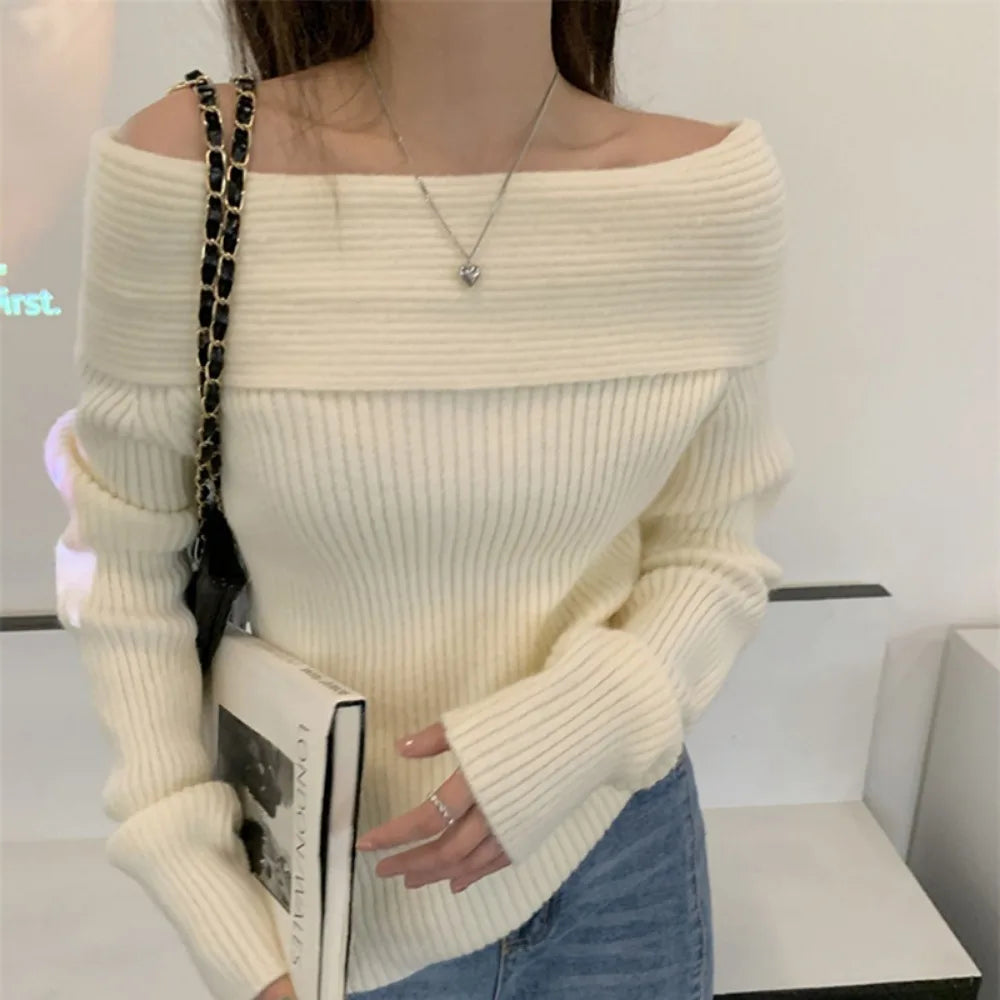 Elysian Whisper Off-Shoulder Sweater