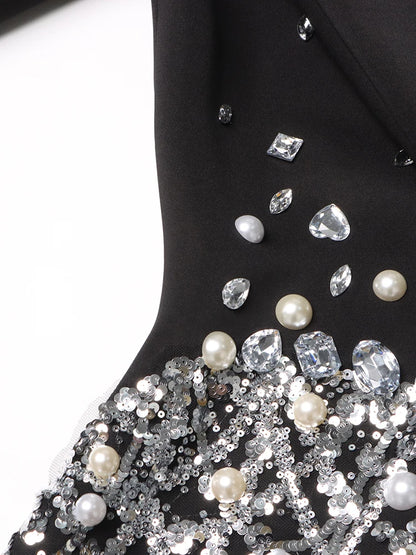 Diamond Spliced Mini Dress