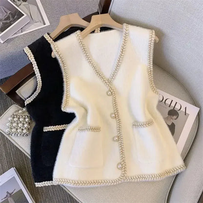 Cozy Knit V-Neck Vest