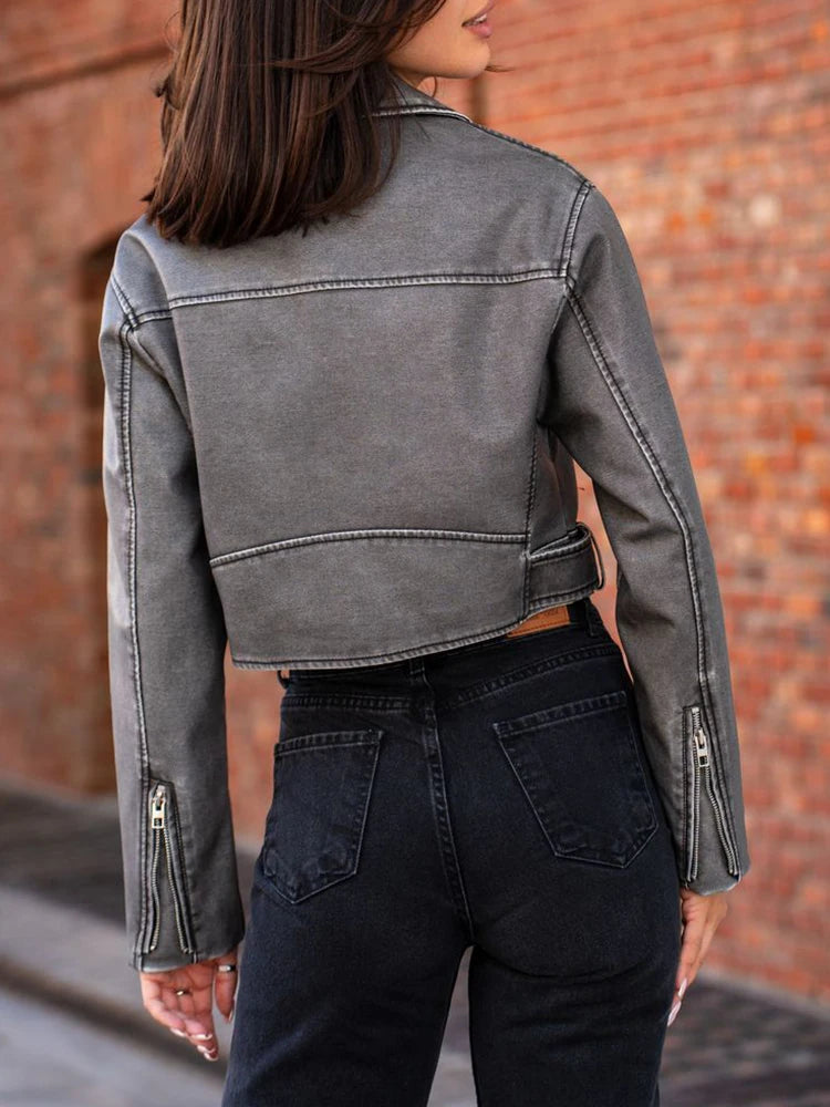 Urban Chic Belted Biker Jacket