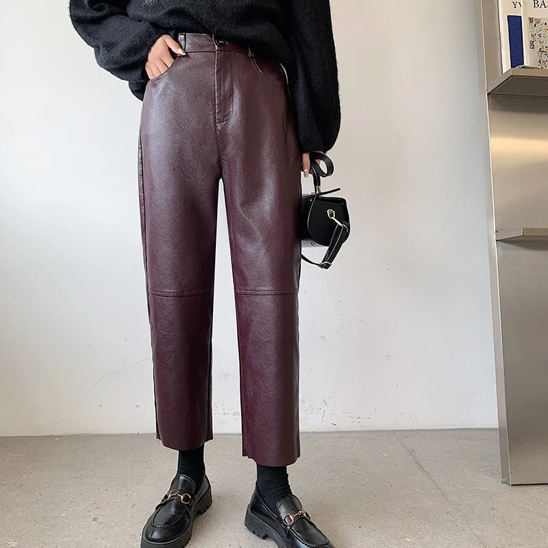 Leather Street Style Pants