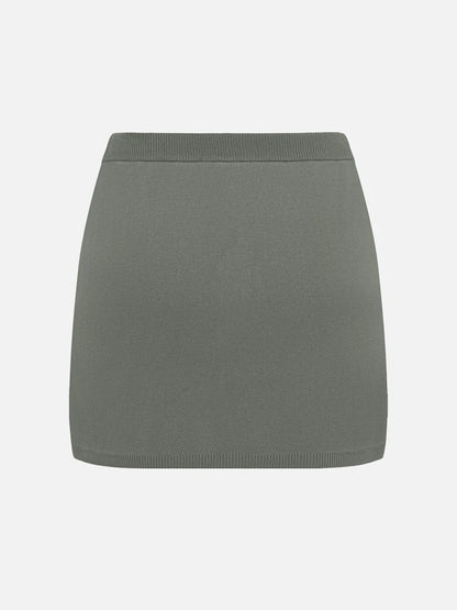 Ribbon Knitted Mini Skirt