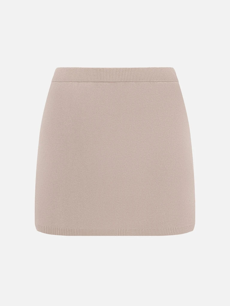 Ribbon Knitted Mini Skirt