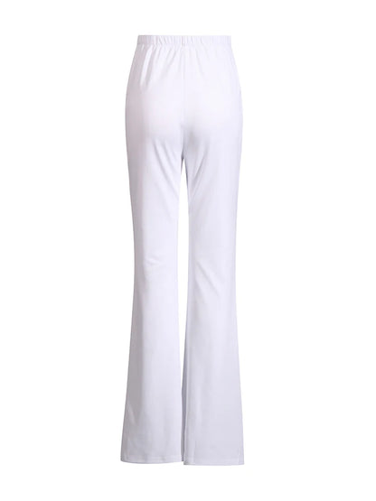 Elegant Two-Piece Set High Collar Sleeveless Hollow Out Top High Waist Pant